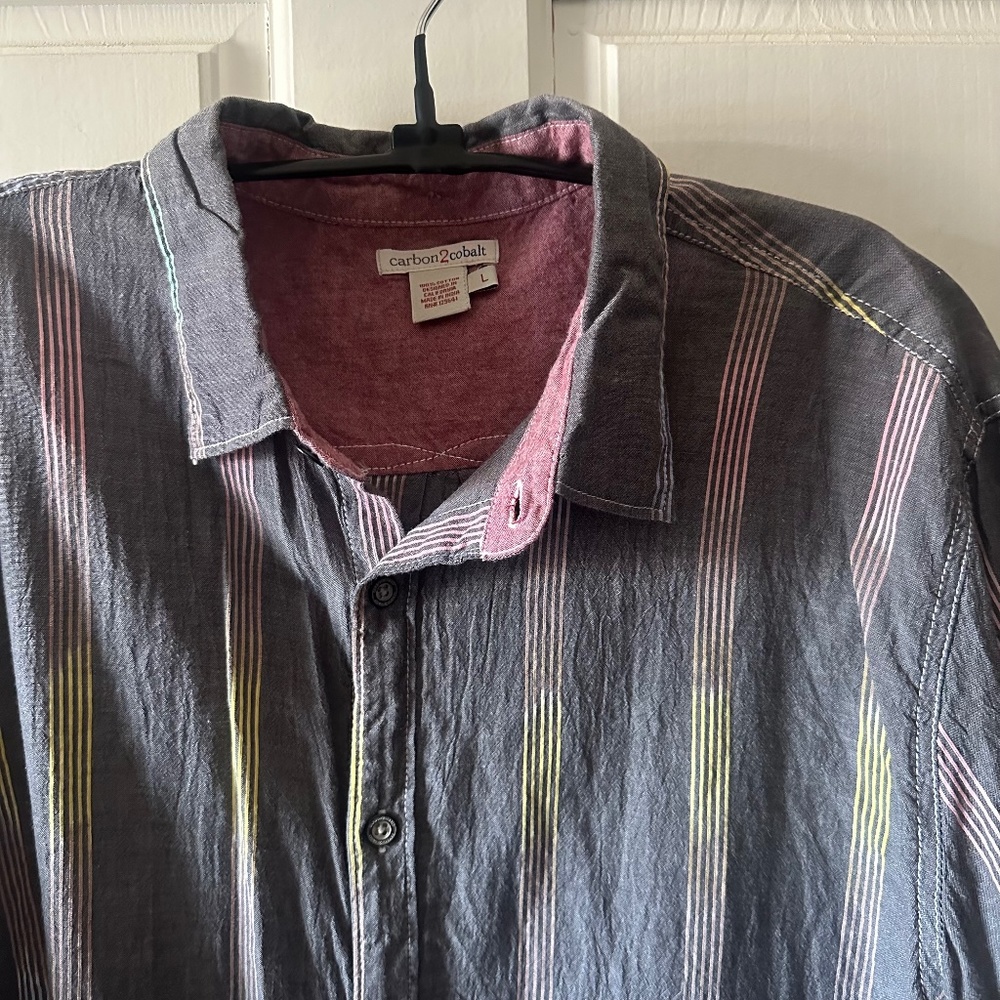 Carbon2cobalt - Short Sleeve Button Down - Size: … - image 1